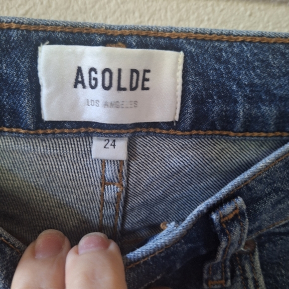 AGOLDE Wilder Jeans Hype Wash Zip Button Closure No Stretch Womens Size 24 - Picture 2 of 7